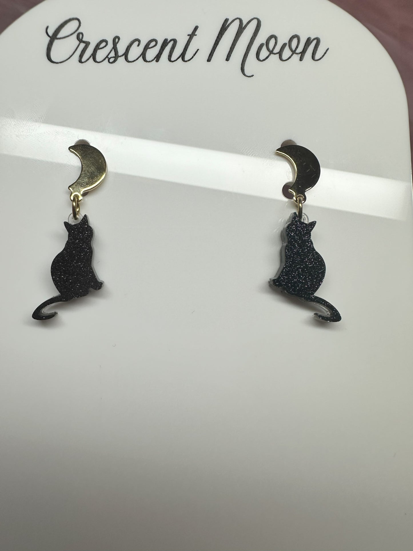 Black Cat Dangle Earrings